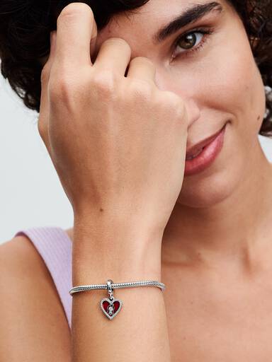 Double Charm Pendant Cœur Rouge & Trou de Serrure
