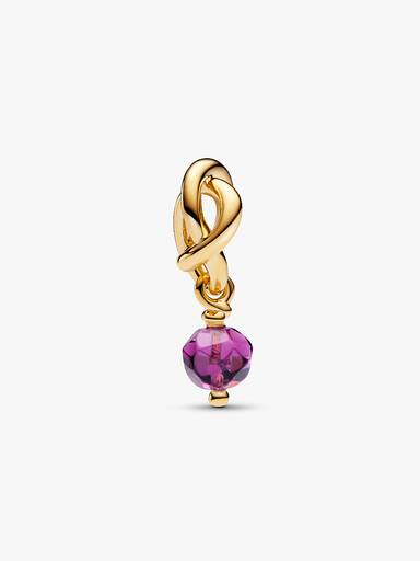 Février Charm Pendant Cercle de l'Éternité Violet Facetté