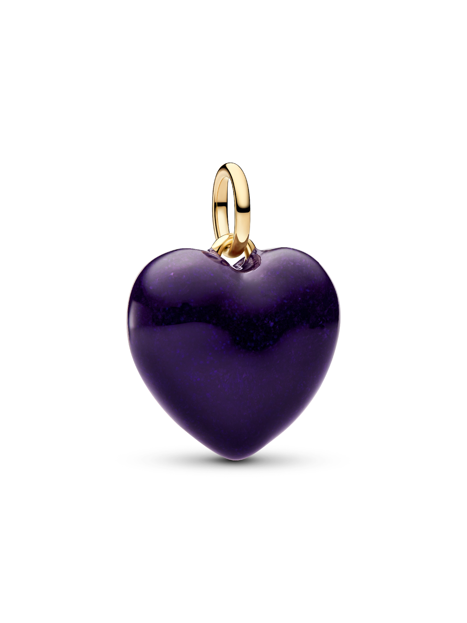 Charm Pendant Cœur Tridimensionnel Violet
