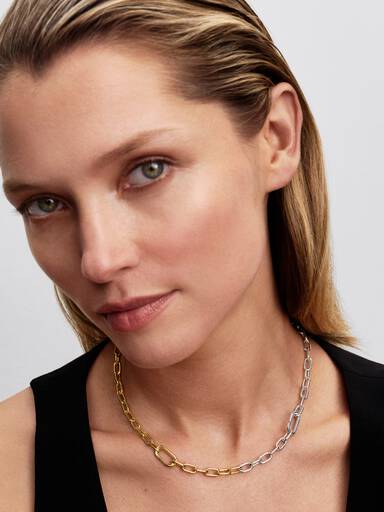 Collier Chaîne Link Bicolore