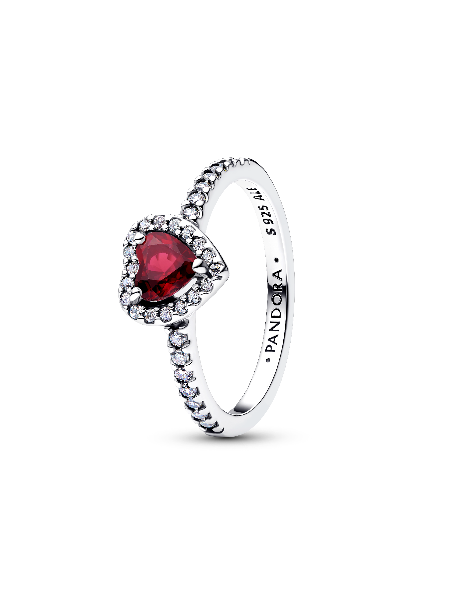 Bague Cœur Rose Fuchsia Surélevé