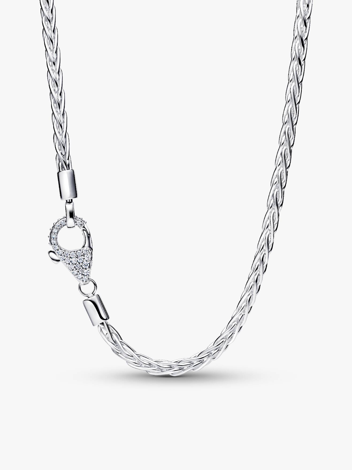 Collier à Charms Maille Sétaire Fermoir Pavé 
