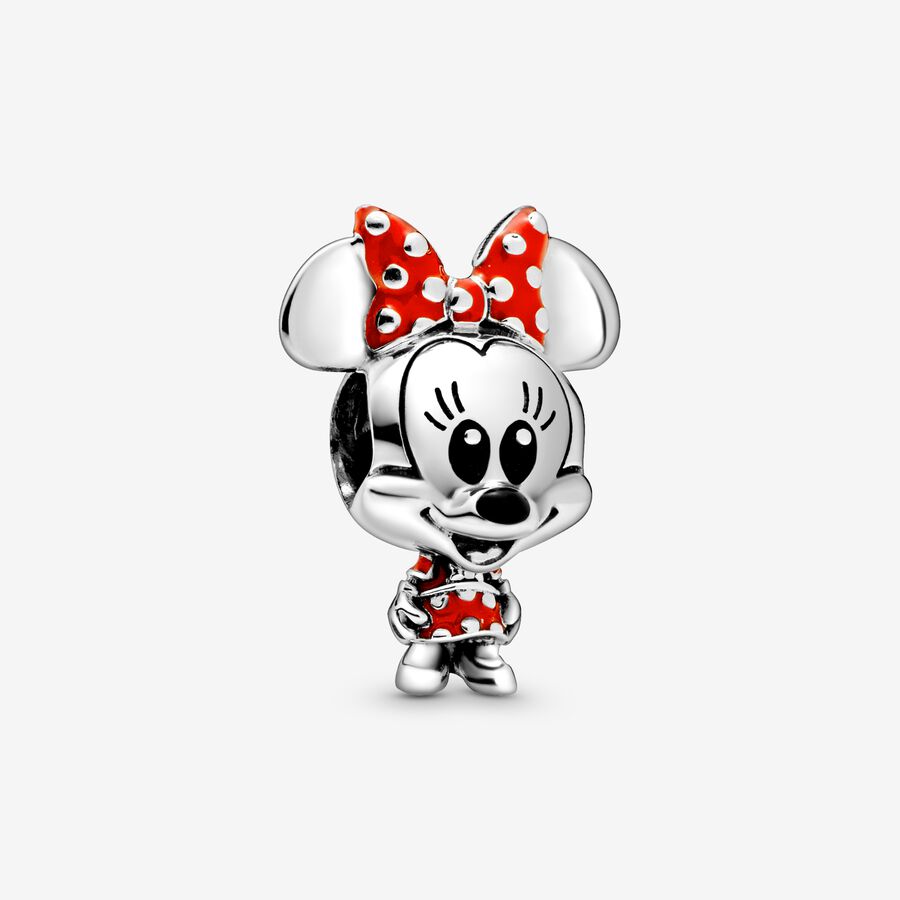 Disney Minnie sterling silver charm with red and black enamel image number 0