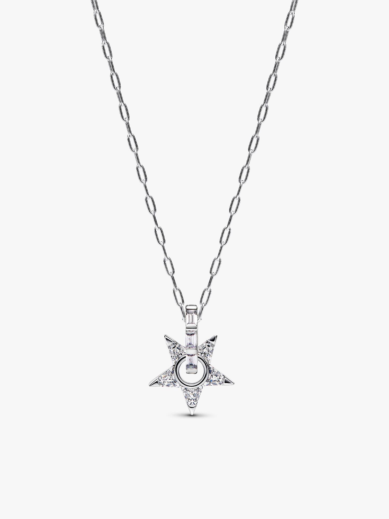 Collier à Pendentif Ajouré Étoile Scintillante