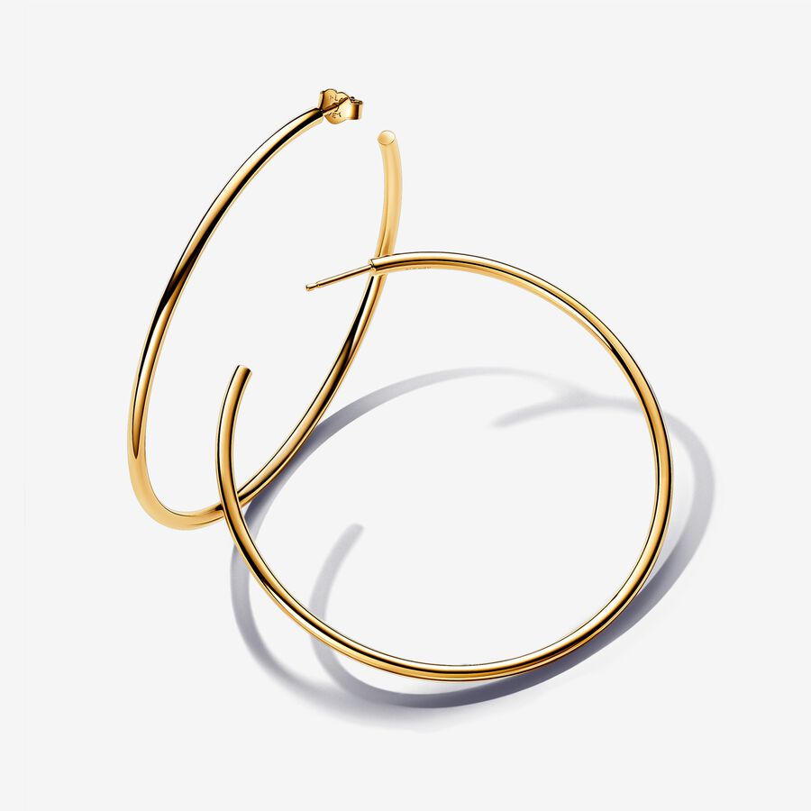14k Gold-plated hoop earrings image number 0