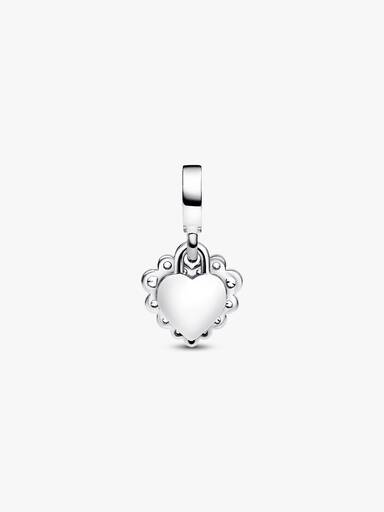 Charm Pendant Double Cœur Scintillant