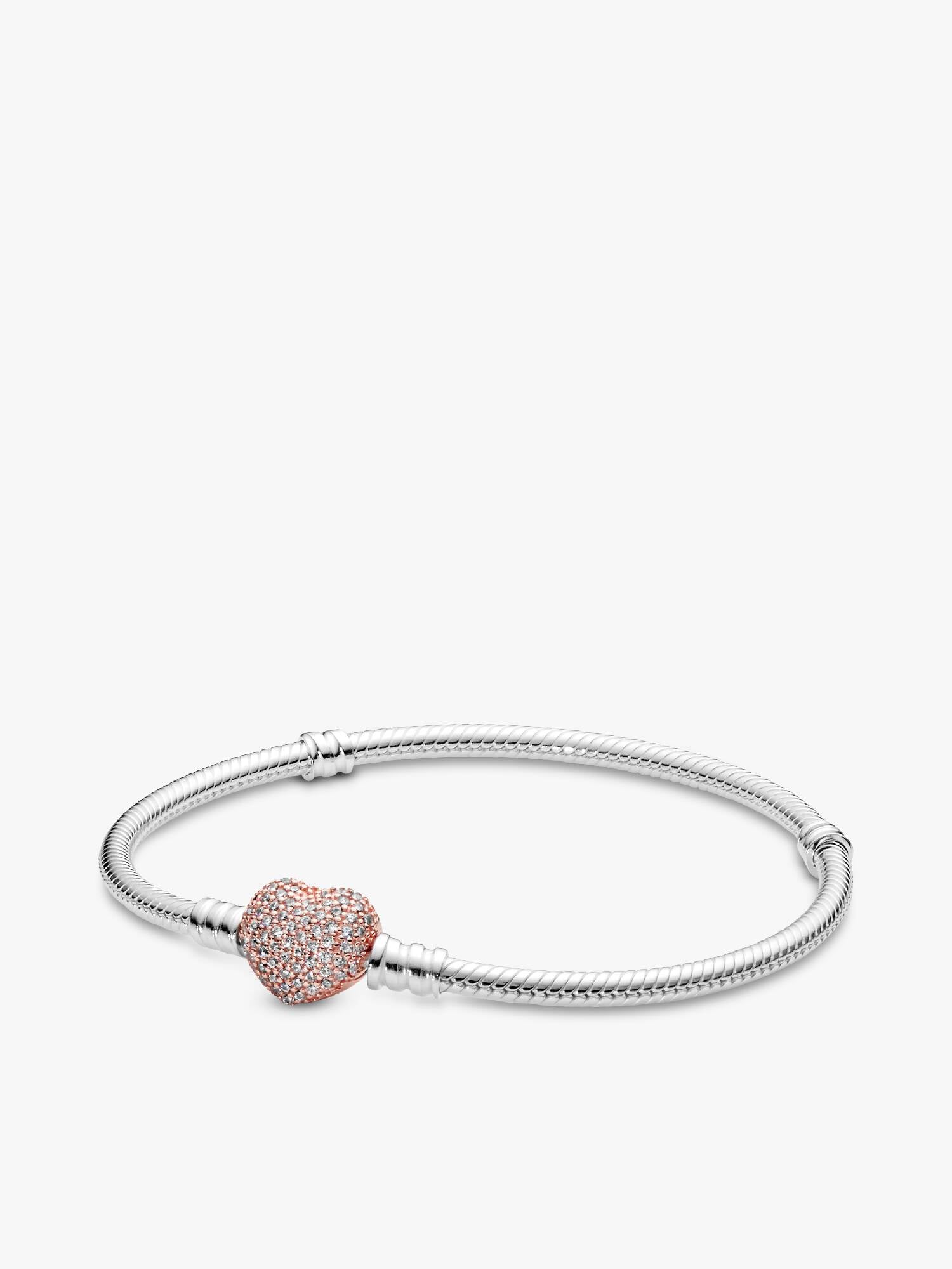 Bracelet Maille Serpent Fermoir Cœur Pavé