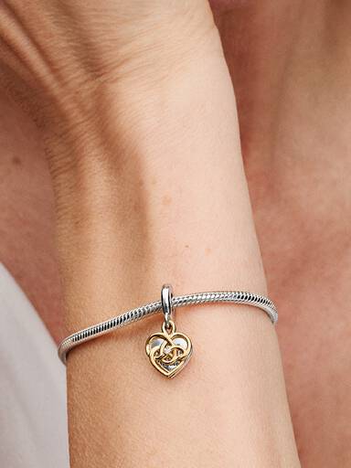 Charm Pendant Double Mum (Maman) Gravable Diamant de Laboratoire