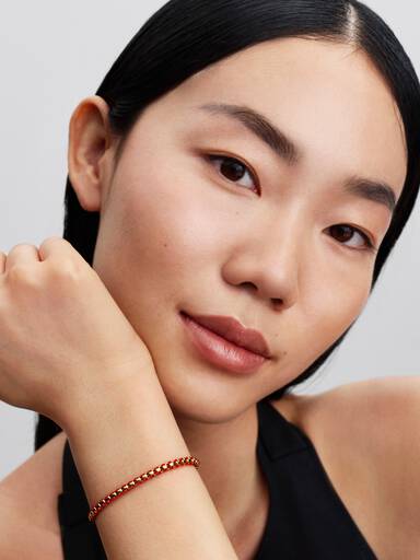 Bracelet Maille Cordon Rouge