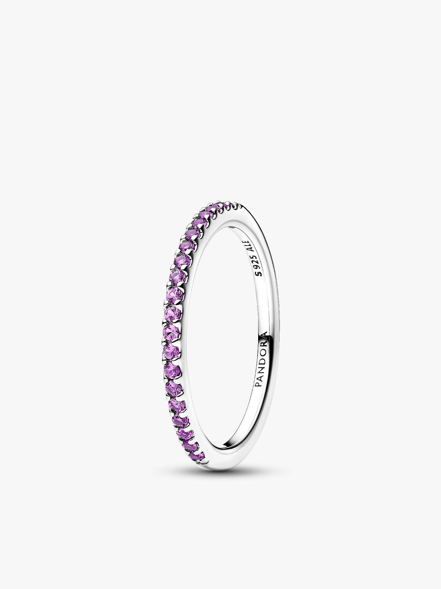 Anneau Semi-Éternité Violet Scintillant