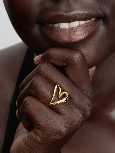 Bague Cœur Sertie de Pierres de Forme Organique