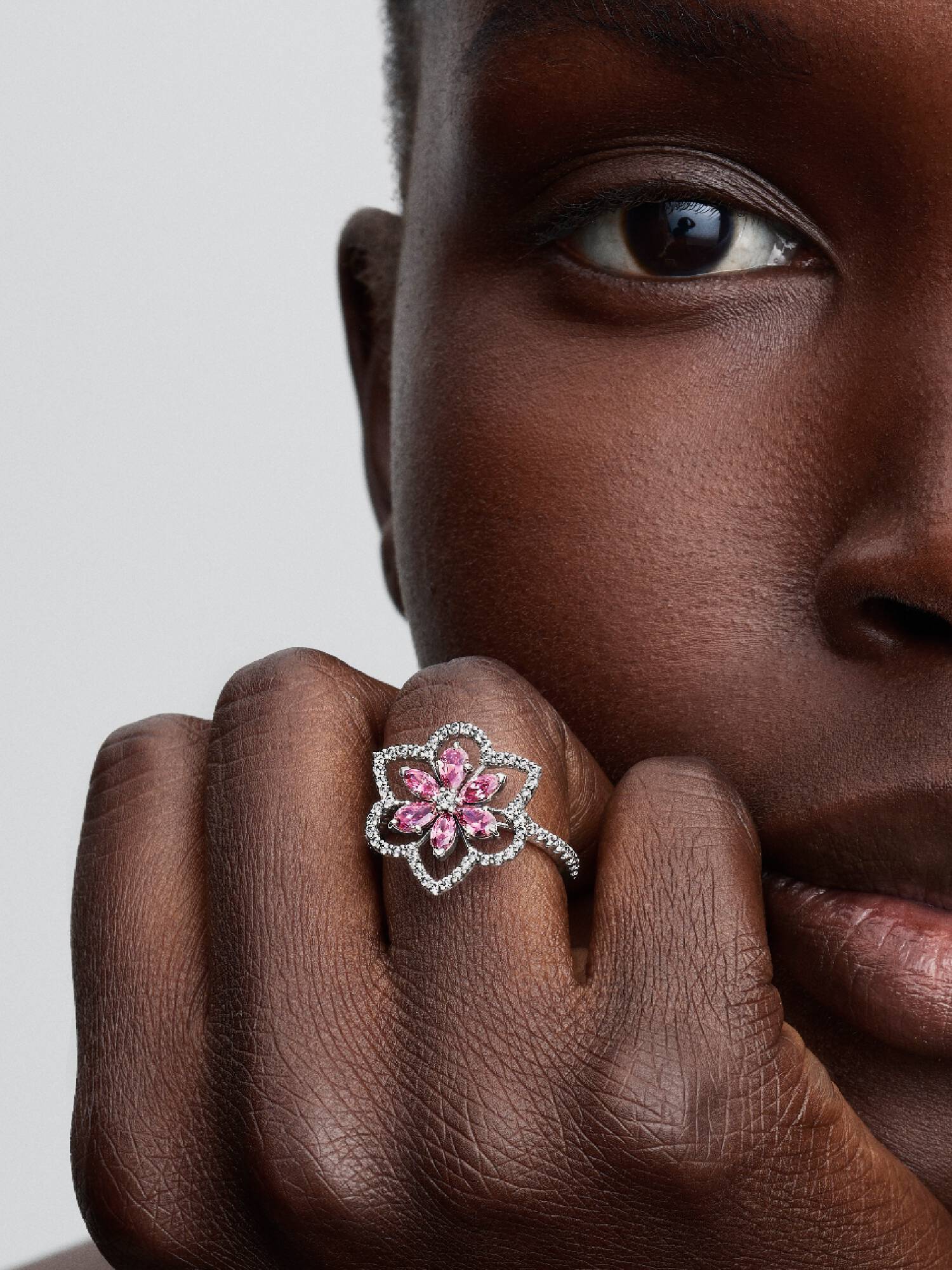 Bague de Cocktail Double Fleur