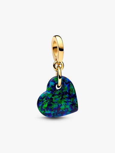 Opalescent Groen Hart Hangende Bedel