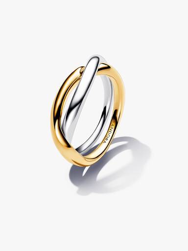 Tweekleurige Verstrengelde Banden Ring