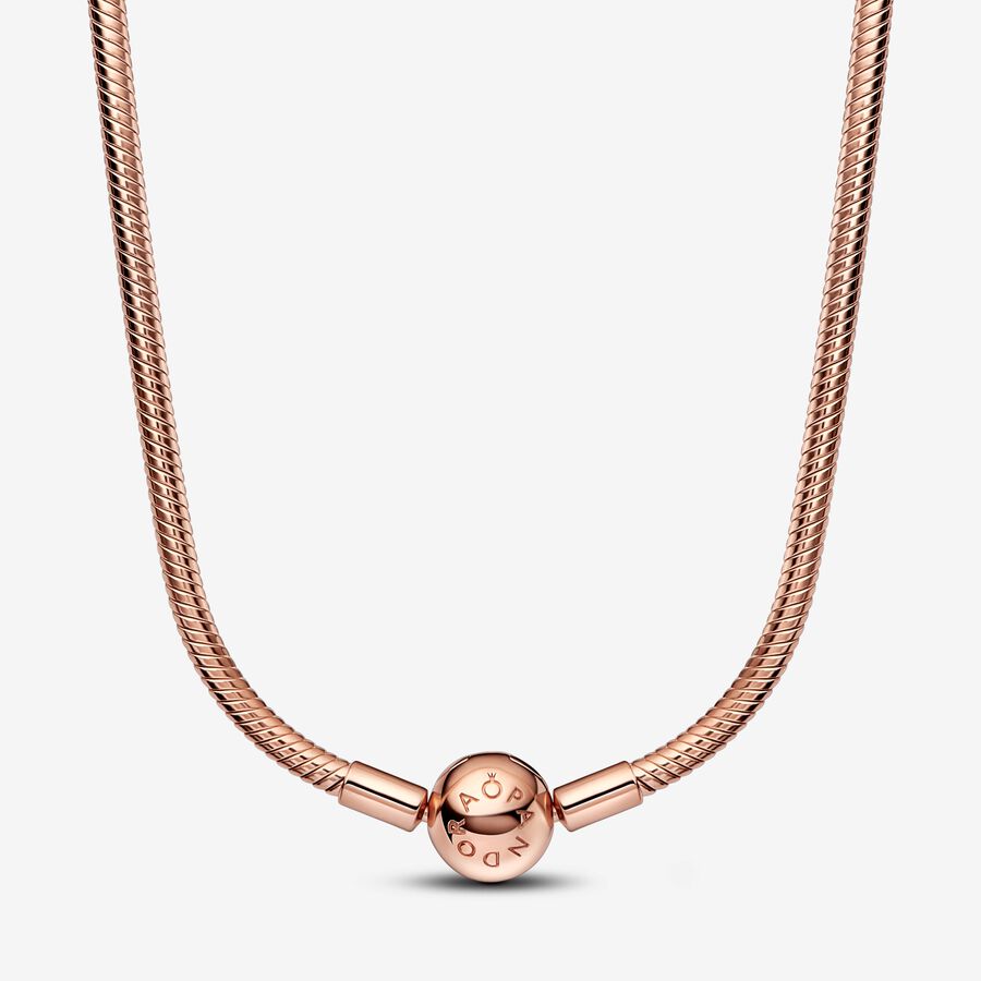 Snake chain 14k rose gold-plated necklace image number 0