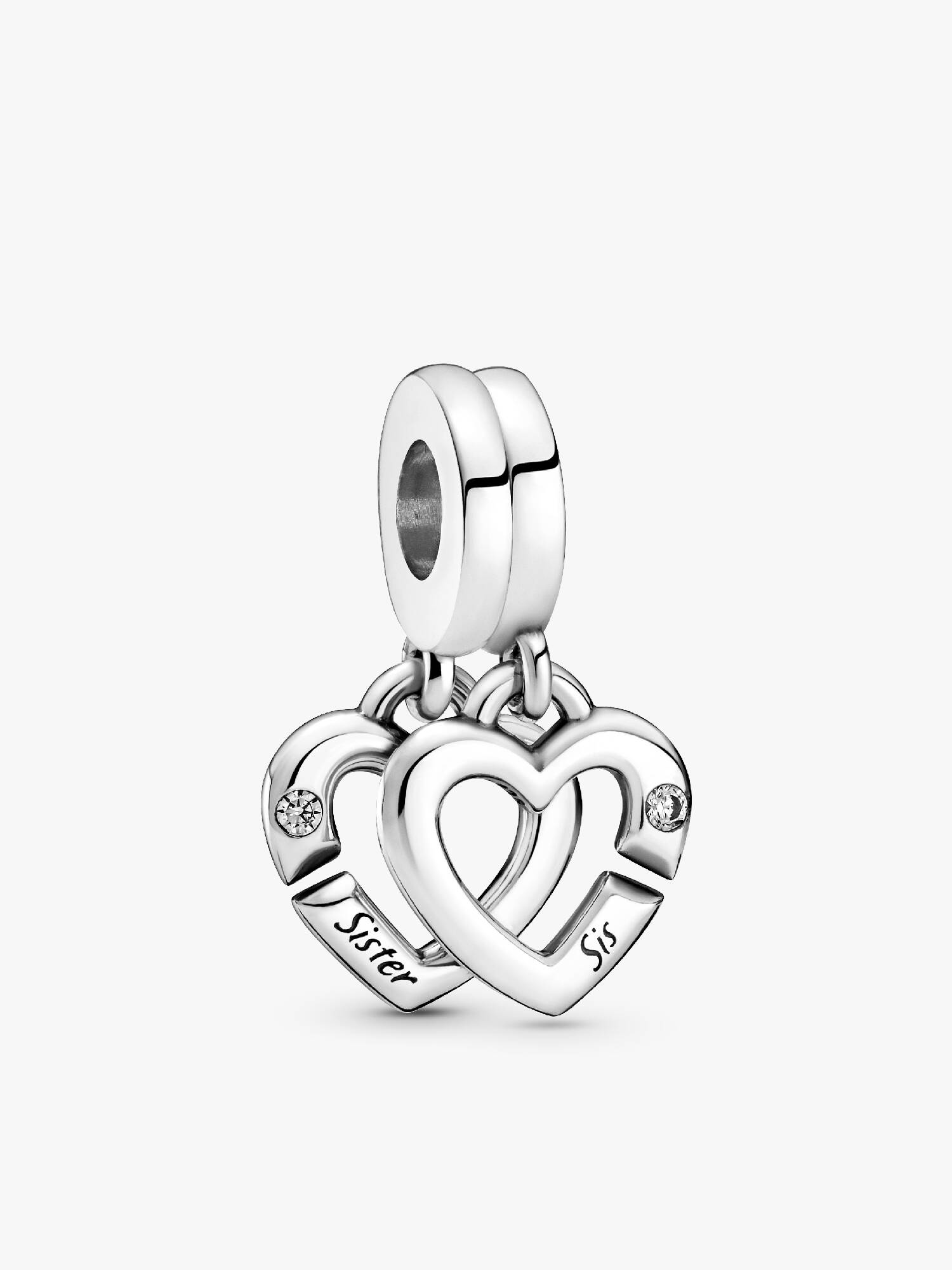 Charm Pendant Séparable Cœurs de Sœurs Entrelacés
