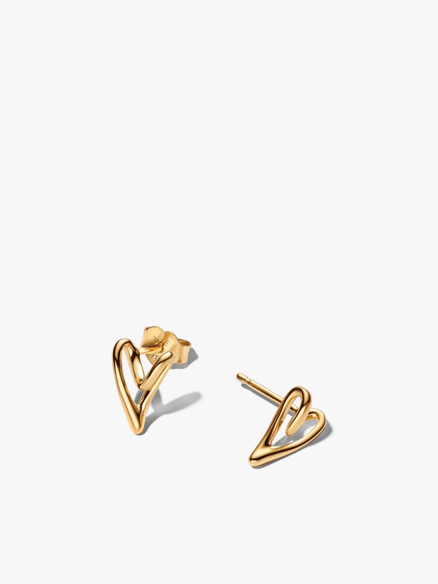 Clous d'Oreilles Cœurs de Forme Organique
