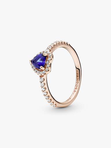 Sparkling Blue Elevated Heart Ring