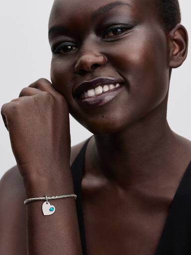 Graveerbare hart turquoisekleurige steen hangende bedel