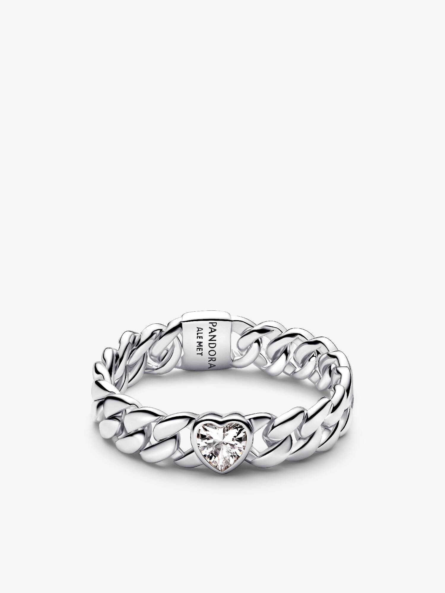 Bague Maille Cubaine Cœur