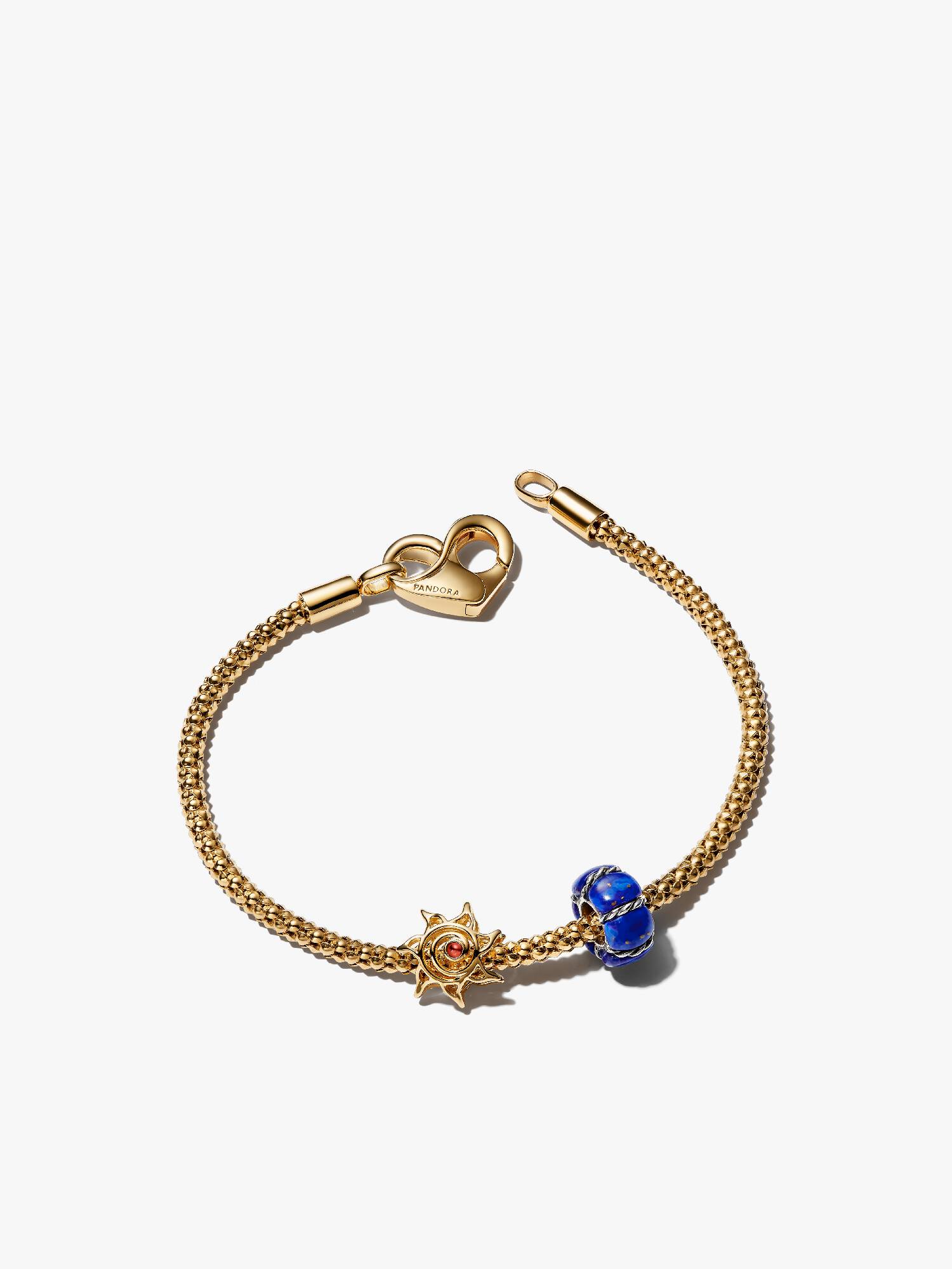 Sieradenset zon en blauwe clip bedelarmband