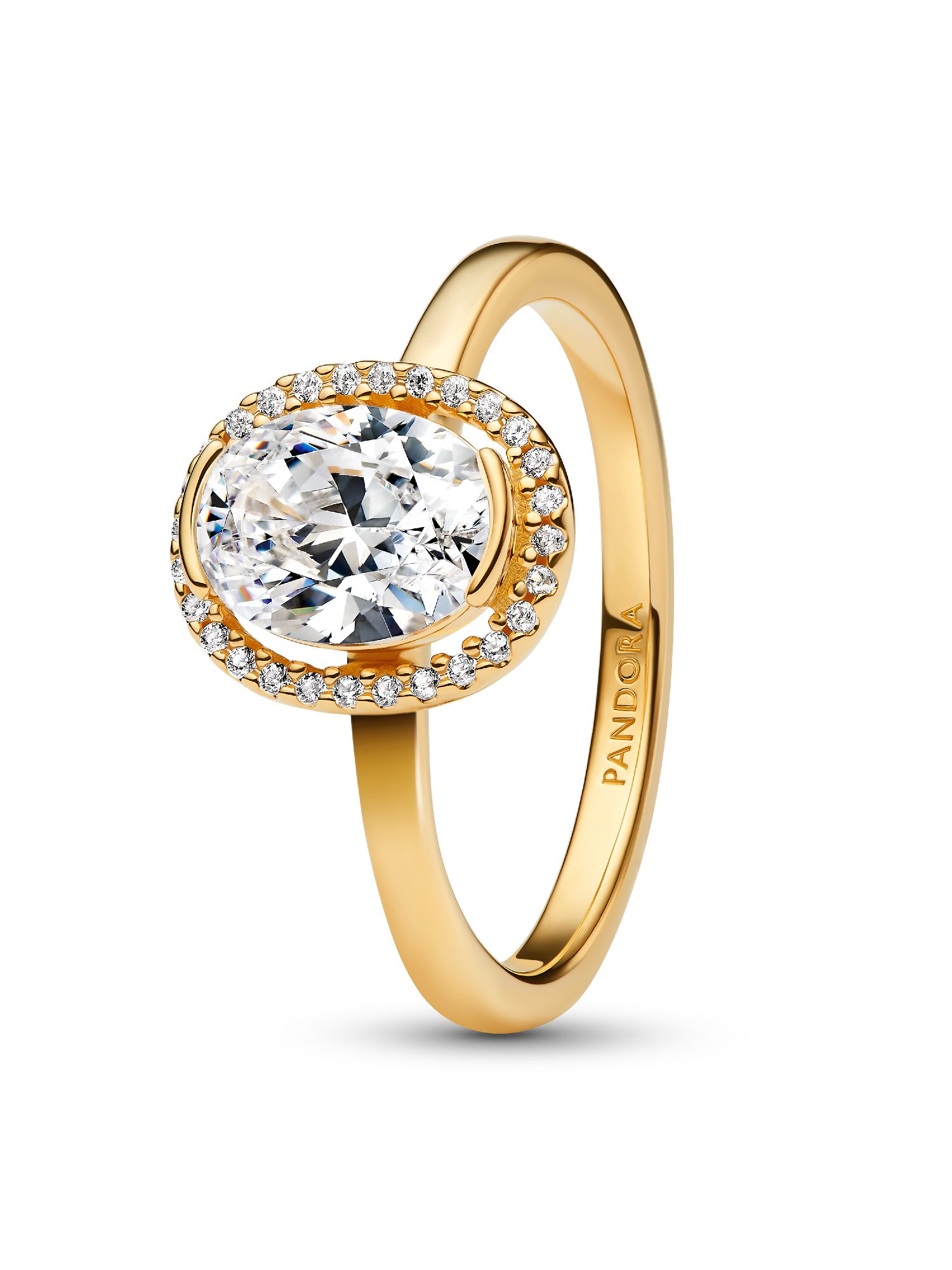 Ovale Sprankelende Halo Ring
