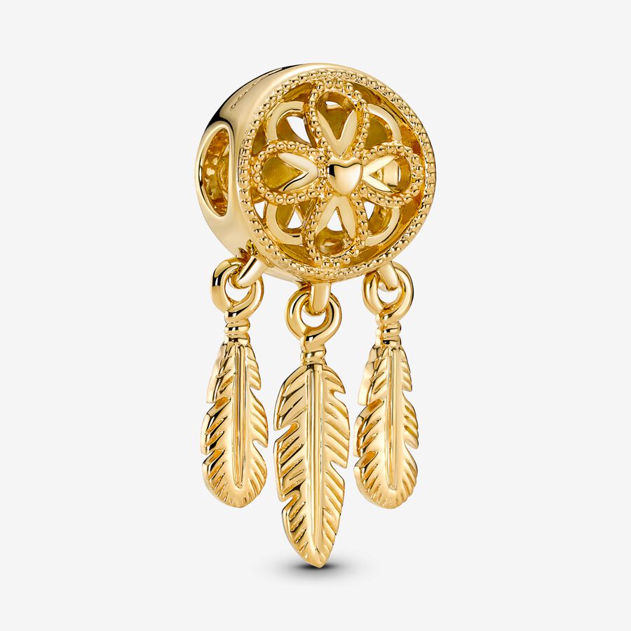 Dreamcatcher 14k gold-plated charm image number 0