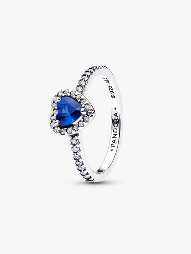 Verhoogd Prinsessenblauw Hart Ring