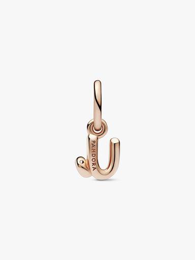 Letter u geschreven alfabet hangende bedel