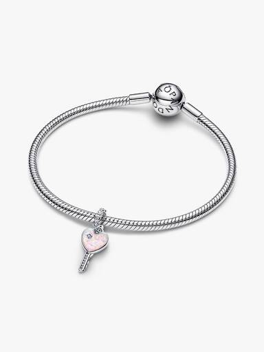 Charm Pendant Clé Cœur Opalescent
