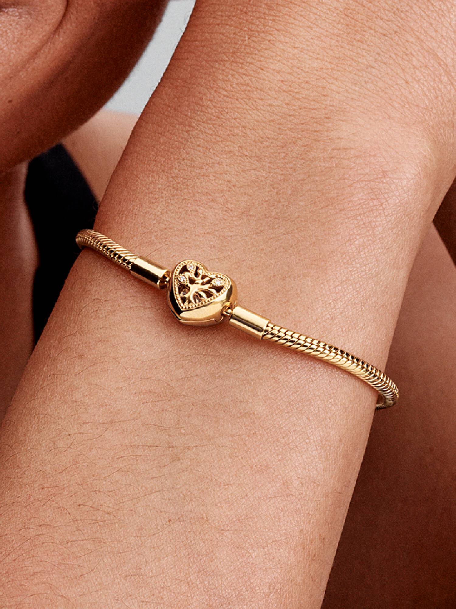 Bracelet Maille Serpent Fermoir Cœur Arbre Généalogique