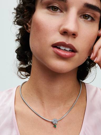 Charm Rose en Fleur Scintillante
