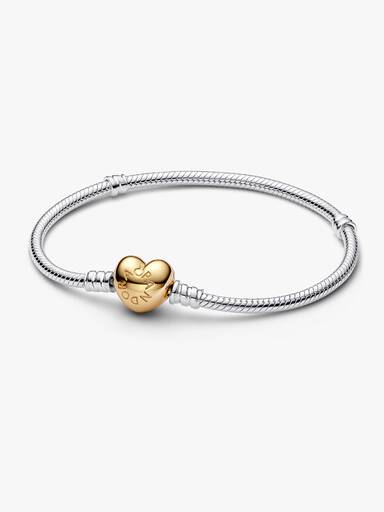 Slangenschakelarmband met hartvormige sluiting