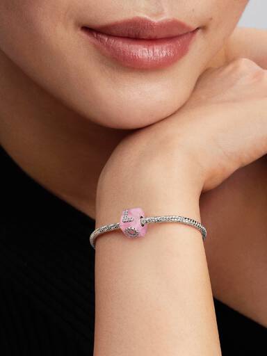 Roze Muranoglazen Liefdeskubus Bedel