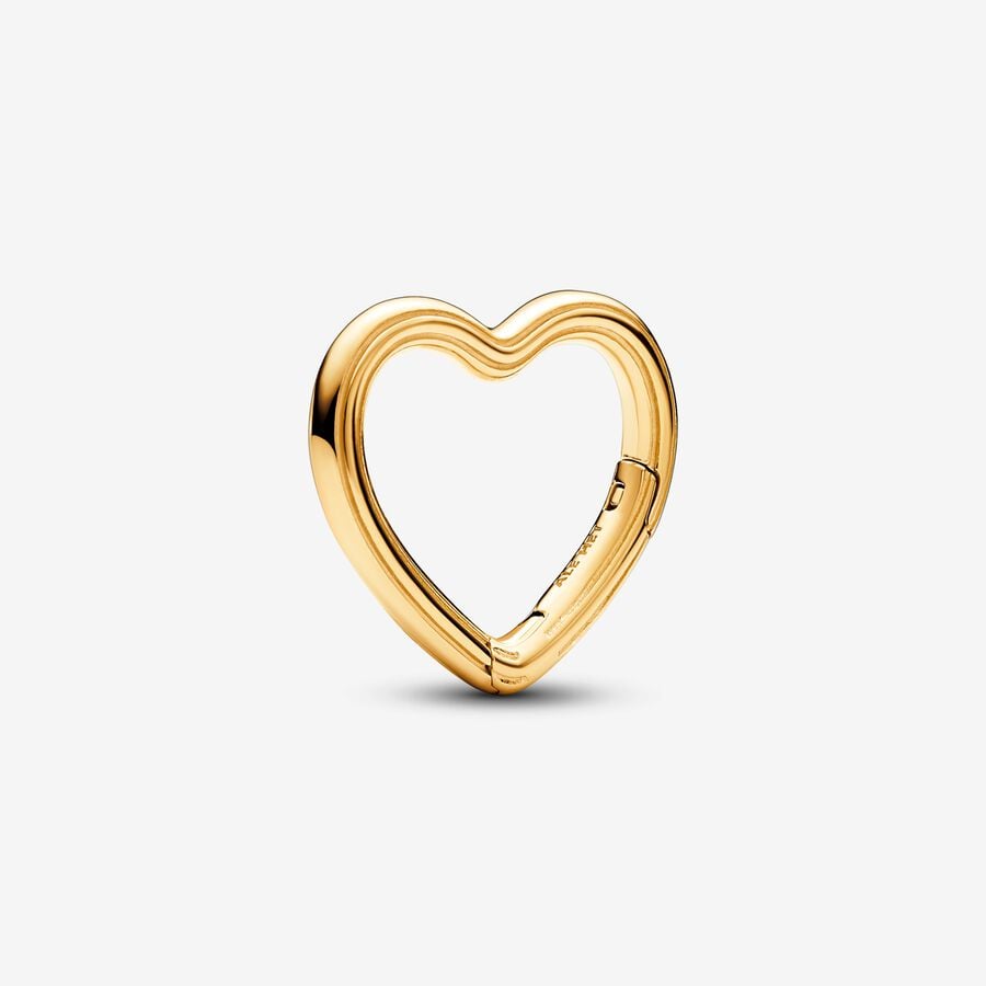 Heart 14k gold-plated openable link image number 0