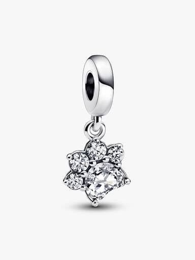 Charm Pendant Empreinte de Patte d'Animal de Compagnie Scintillant