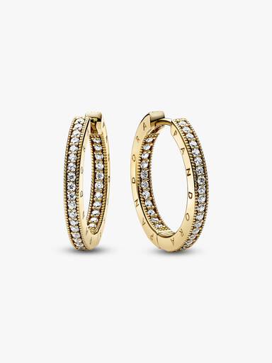 Créoles Logo & Pavé Pandora Signature