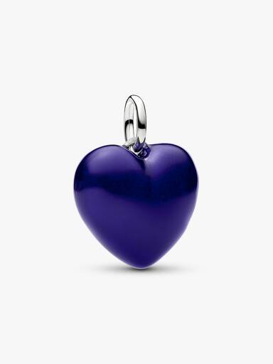 Charm Pendant Cœur Tridimensionnel Bleu