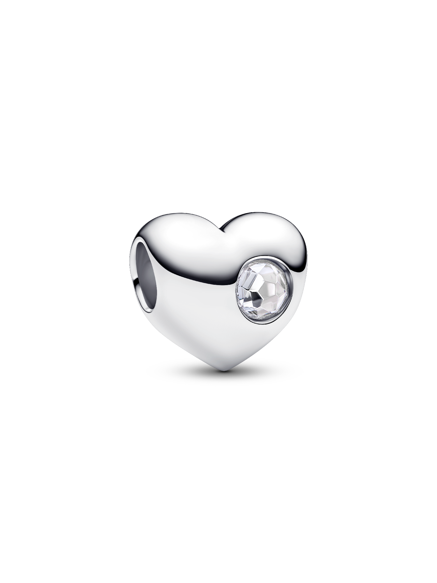 Charm Cœur Pierre Incolore Gravable
