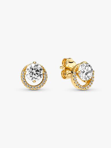 Clous d'Oreilles Halo Rond Scintillant