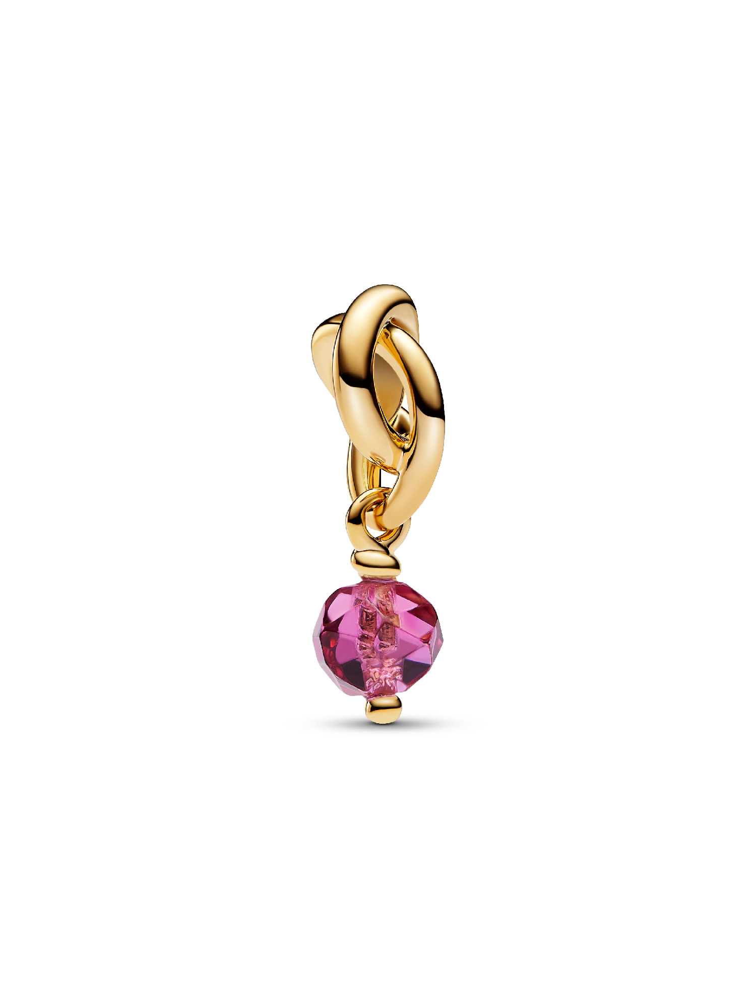 Octobre Charm Pendant Cercle de l'Éternité Rose Facetté