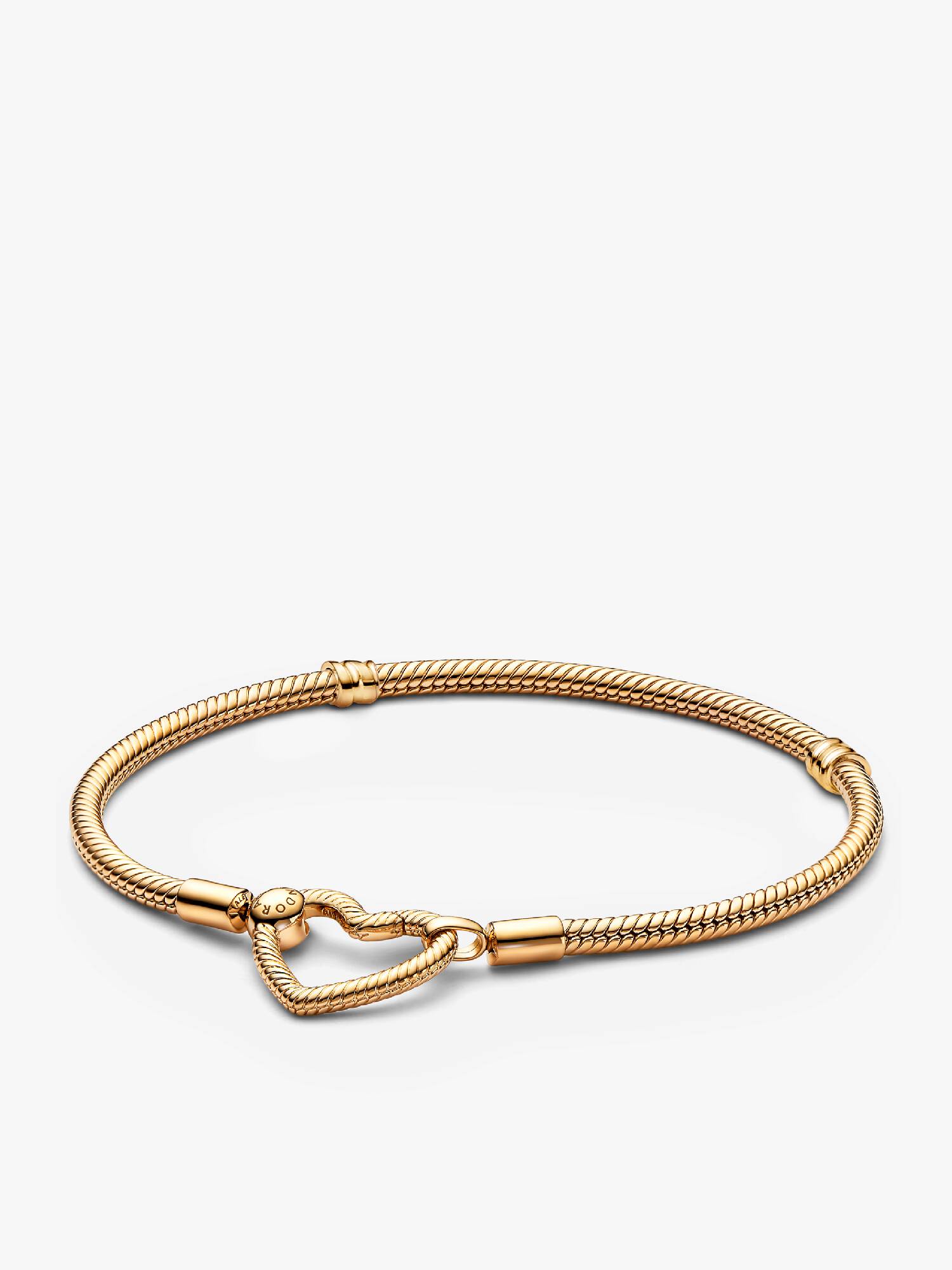 Pandora Moments snake chain-armband met hartsluiting
