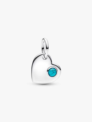 Graveerbare hart turquoisekleurige steen hangende bedel