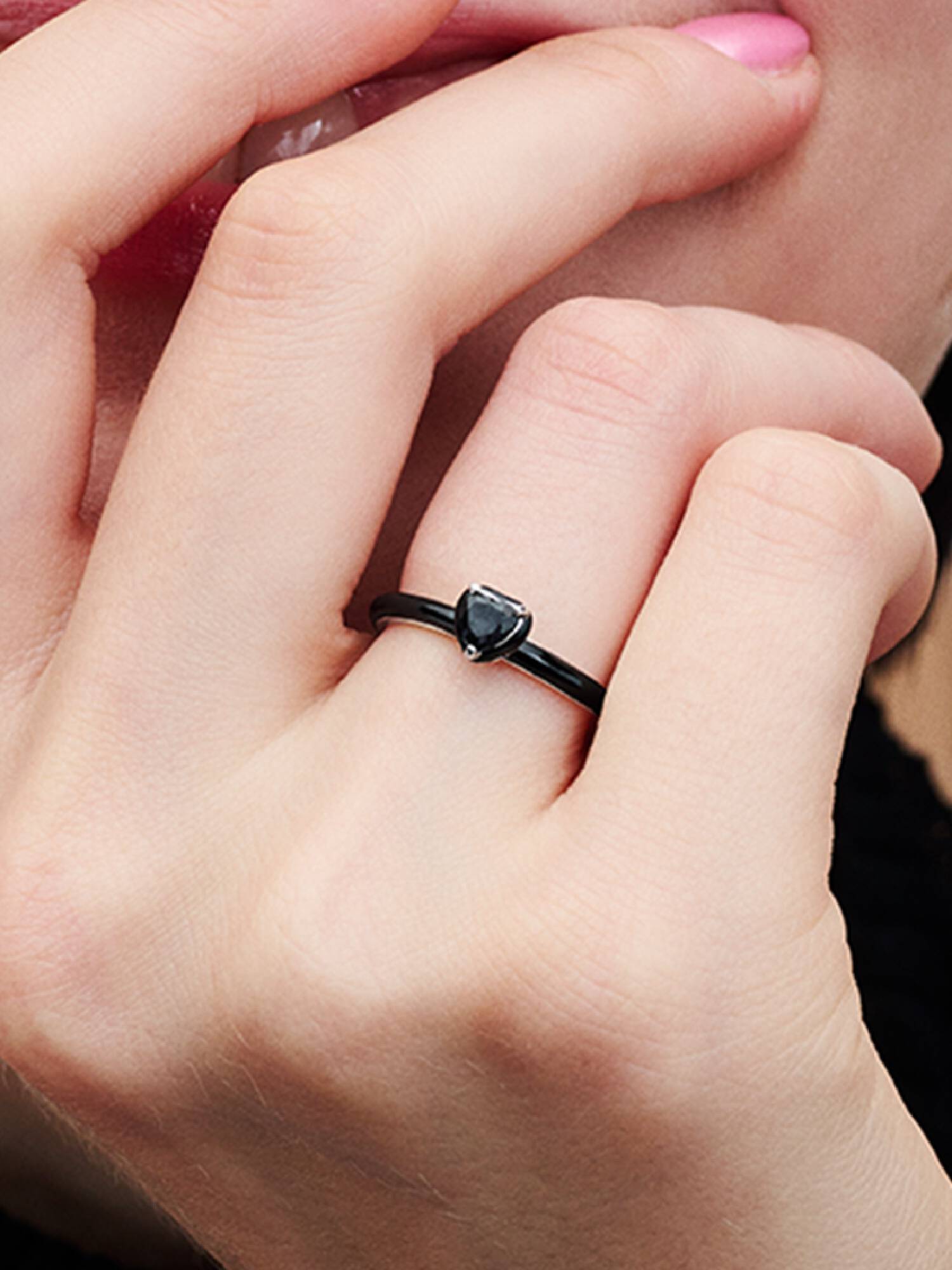Bague Cœur Chakra Noir