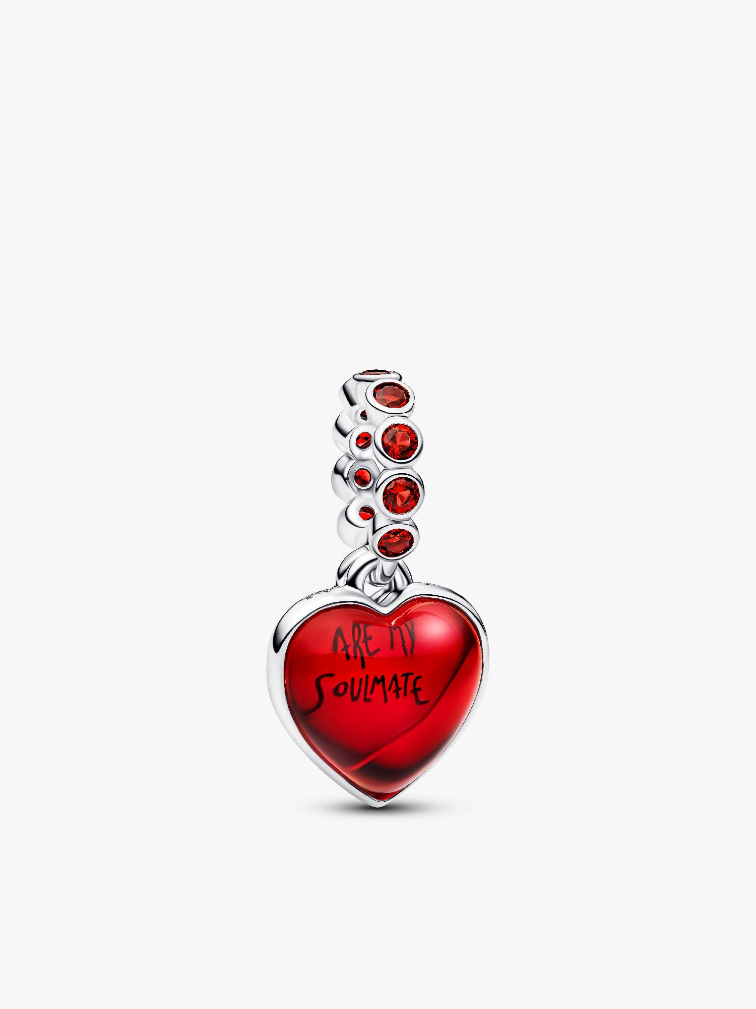 Charm Pendant Double Cœur Verre de Murano Rouge