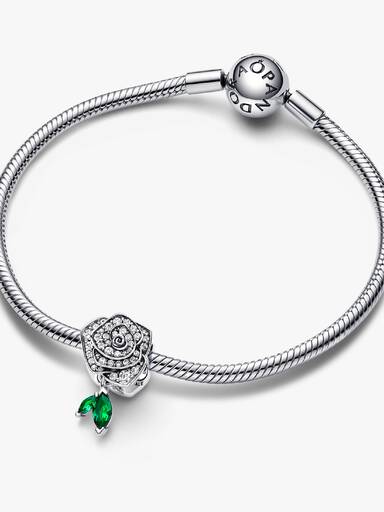 Charm Rose en Fleur Scintillante