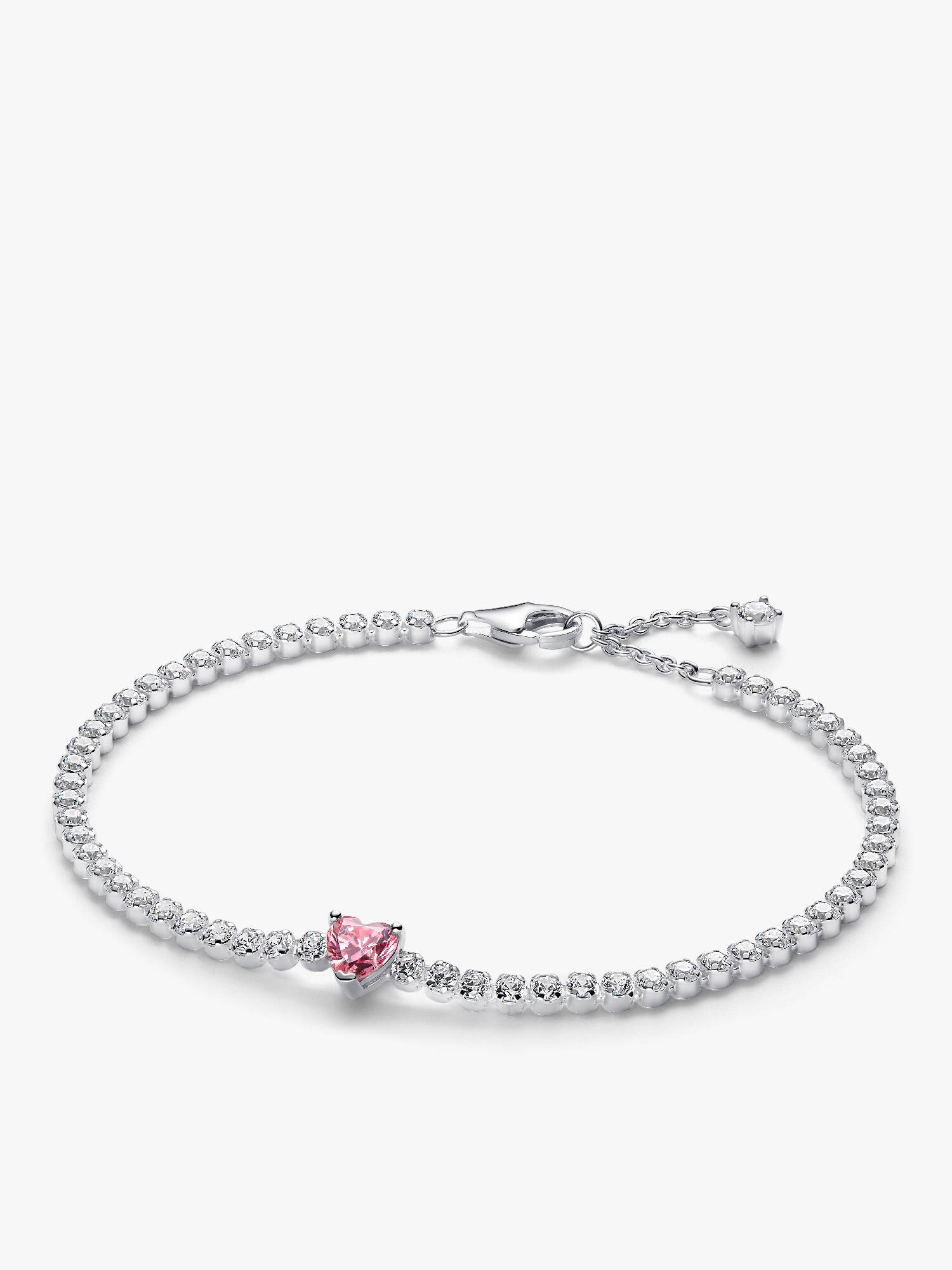 Sprankelend Roze Hart Tennisarmband