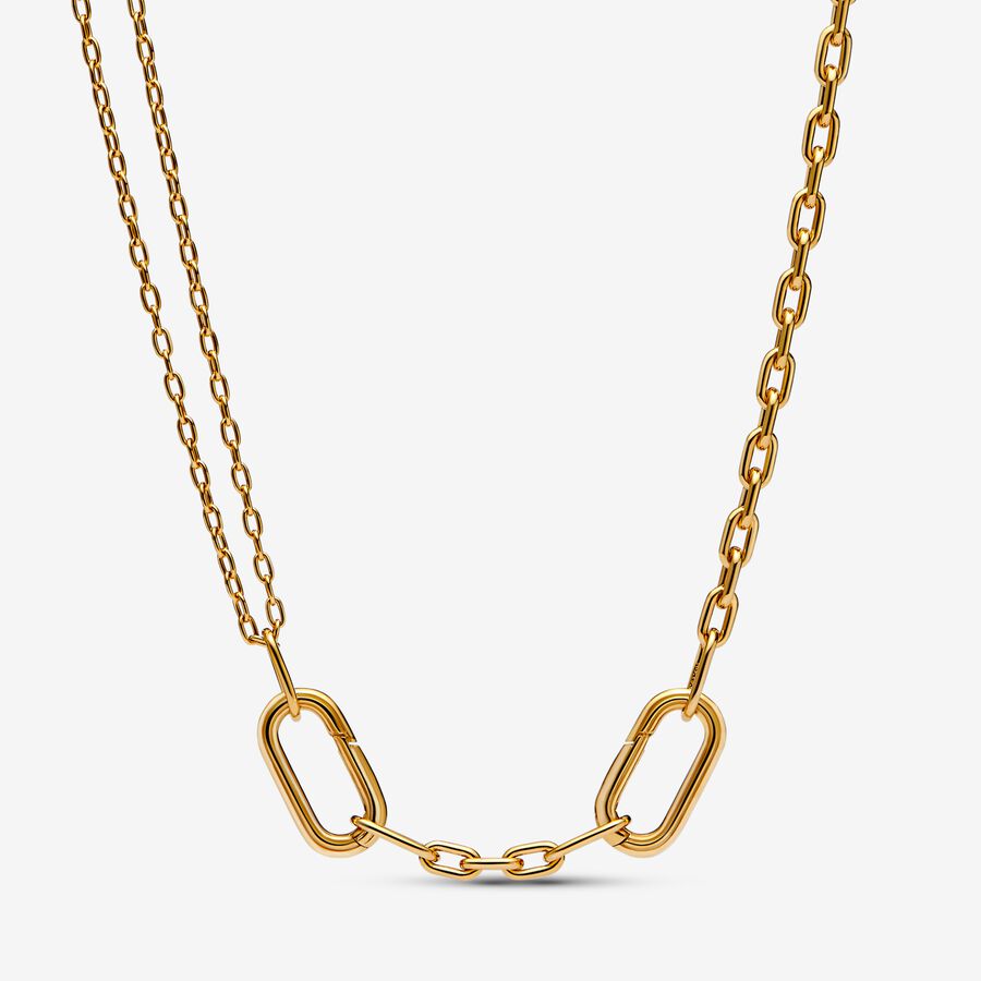 14k Gold-plated link necklace image number 0