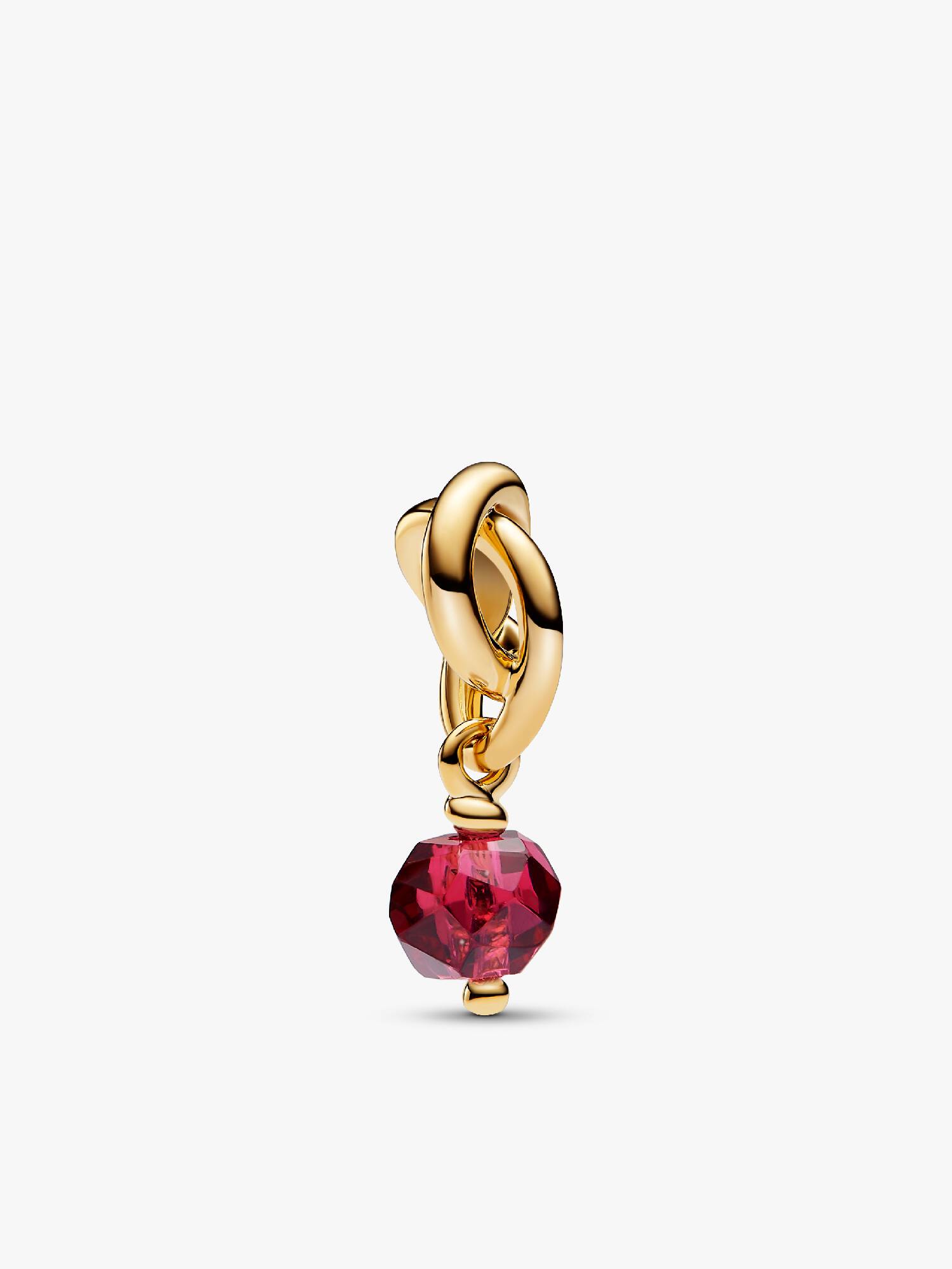 Juillet Charm Pendant Cercle de l'Éternité Rouge Profond Facetté
