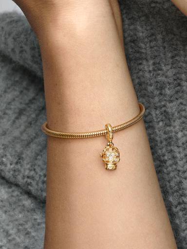 Charm Pendant Boule à Neige Flocon de Neige Cœur